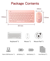 PENAWARAN TERBARU HT Slim Laptop Wireless USB Keyboard Mouse Combo 1600 DPI Mute Portable Bisnis untuk Kantor Rumah Stok Tersedia