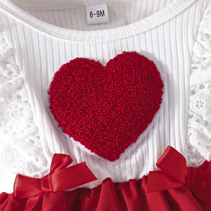 Vente en gros d'usine : Robe de princesse pour bébés filles, à manches longues, avec broderie motif 'Love', style mode et charmant, idéale pour les fêtes - Product Image 3