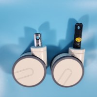 Roues médicales de 5 pouces avec blocage central et contrôle de direction pour lits d'hôpital et mobilier hospitalier