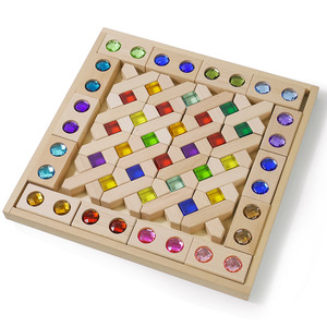 Bloques de construcción de madera con gemas acrílicas, 38-50 piezas, juguetes educativos para niños de 2 a 6 años - Product Image 5