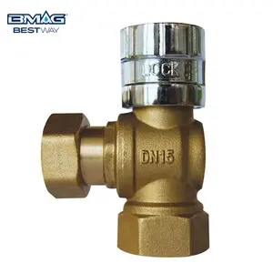 BWVA Angle Type Female Thread Magnetic Lockable Brass Water Meter Ball Valve with Magnetic Lock for Steel Pipe