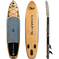 Planche de SUP gonflable à grain de bois, directement de l'usine, SUP polyvalent avec accessoires complets, OEM/ODM, certifiée CE