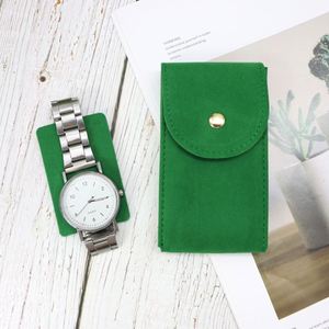 RTS Soft Velvet Watch <b>Pouch</b> Slim Case Button Closure Portable Travel Watch Organizer Suitable for <b>Men</b> Women Welcome Gifts - Product Image 2