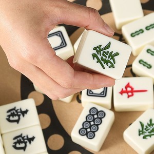 Fichas de Mahjong de Melamina Color Marfil de 36-44 mm, para Jugar a Mano, con Bolsa de Tela - Product Image 4