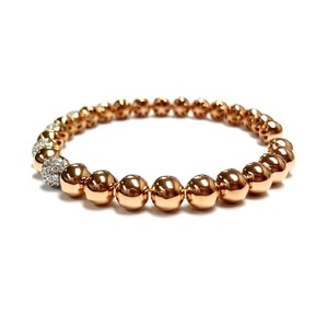 Bracelet en or rose 18 carats rhodié, diamant naturel blanc taille brillant, empilable, de qualité supérieure, prix bas, créatif, Hong Kong - Product Image 2