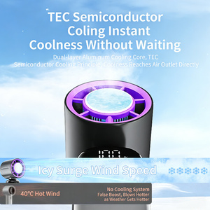 A 100-rpm Portable Digital Display Foldable Handheld <b>Mini</b> Fan with Cooling Function and Neck Strap Design - Product Image 2