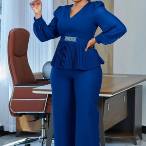 Nouvelle Collection 2025 – Ensemble Chic et Élégant pour Femme : Tailleur Pantalon Large à Taille Haute, Manches Longues, Style OL, 2 Pièces - Product Image 1