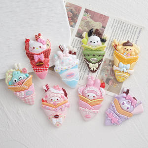 Accesorios de Resina DIY con Forma de Conejito, Cachorro y Gatito Simulando Helado, Adornos de Animales con Parte Trasera Plana para Decorar Fundas de Teléfono - Product Image 3