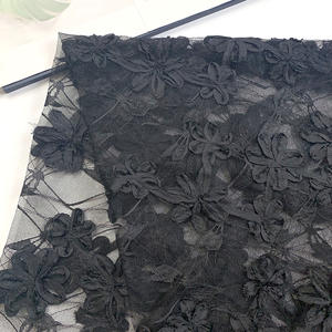 Encaje Chantilly de malla transparente con bordado floral elegante negro nigeriano para accesorios Aso Ebi y <span class=keywords><strong>ropa</strong></span> interior - Product Image 3