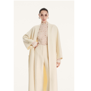 Nueva Colección Abrigo Largo para Mujer Elegante JASMINE CASHMERE HECHO A MANO Abrigo Minimalista para Mujer 20% Cachemira - 80% Lana de Vietnam - Product Image 1