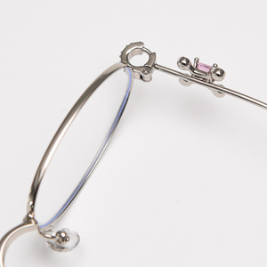 Lunettes de lecture ovales en métal rose Y2K 2026 avec strass pour femmes, monture carrée, verres anti-lumière bleue - Product Image 2