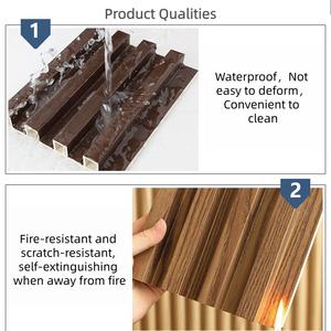 工場卸売 埋め込み式PVC大理石調ホワイトウッド3D壁パネル＆WPC壁パネル - Product Image 5