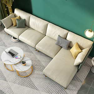 Wash Free Tech Fabric <b>Sofa</b> Modern Simple Latex Corner Chaise Nordic Fabric <b>Sofa</b> Set For <b>Small</b> Living Room - Product Image 3