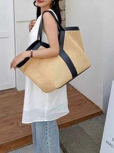 Nouveau sac en paille tressé de style villégiature française 2026, sac à main haut de gamme et polyvalent à porter à l'épaule, sac fourre-tout grande capacité - Product Image 3