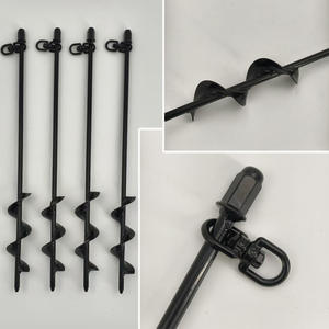 Powerful Spiral Ground Anchor Screw Steel Galvanized Ground Screw Pile with Swivel Carabiner Hook for Tent <strong>Trampoline</strong> <strong>Canopy</strong> - Product Image 2