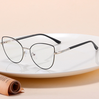 MS 81501 New Classic Women's Metal Cat Eye Designer Gafas Anti-Blue Light Marco óptico Moda Colorful Designer Gafas