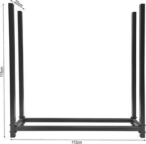 Heavy Duty Steel Firewood Rack Outdoor Indoor <b>Log</b> Storage Holder Fireplace Wood Stacking Frame With Dust Cover - Product Image 5