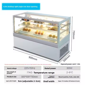 Gabinete de exhibición de mousse y postre de escritorio <span class=keywords><strong>vertical</strong></span> comercial refrigerado para repostería Sushi Almacenamiento de frutas y alimentos cocidos - Product Image 6