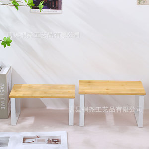 Étagère de rangement de bureau multifonctionnelle en bois, rectangulaire, à 2 niveaux, de type sur pied, pour l'organisation des armoires - Product Image 3