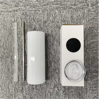 US Warehouse RTS sublimasi kosong putih 20oz Total lurus Skinny Tumbler baja Stainless dinding ganda untuk minum air