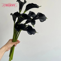 TH1565 Fleur artificielle de calla en EVA de haute qualité, réaliste, avec tige décorative pour mariage et intérieur