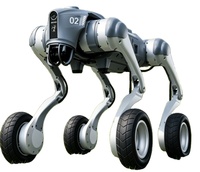 Robot quadrupède hybride Unitrees Go2-W avec roues et jambes, conception de roues avant et arrière pour une mouvement au sol plus rapide avec LiDAR 4D, en stock