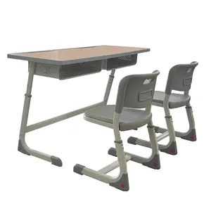 Bureau d'enseignement scolaire moderne avec chaise en métal pour chambre à coucher ou salon en classe