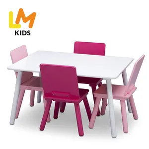LM furnitur meja dan kursi anak-anak, furnitur sekolah lainnya untuk pesta, Meja sekolah dan kursi untuk anak