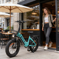 Vélo à neige électrique à moteur sans balais haute vitesse 500 W en alliage d'aluminium de 20 pouces, batterie au lithium 48 V tout-terrain, pneus larges, vélo de montagne