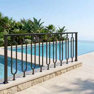 ราวบันไดเหล็กดัด ราวจับโลหะ ราวตกแต่งสำหรับระเบียง ชานบ้าน บันได สวน - Product Image 5