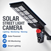 Farola Solar con Cámara 4G Wifi 6MP, Lámpara Solar de Monitoreo para Exteriores, Cámara CCTV Inalámbrica con Cámara Solar de 25W