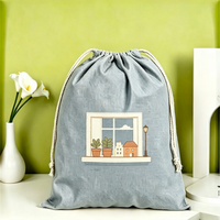 Sac à cordon pliable sur mesure avec logo personnalisé, pochette en toile écologique pour brochures d'exposition et usage quotidien