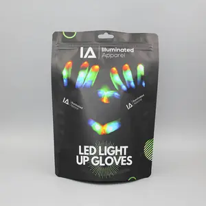 Recyclable Matte Black Flexible Daily Life Packaging Pouch Laminated Plastic Customized Stand Up Zipper Gloves Packaging Bags