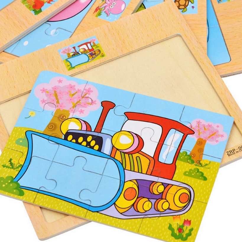 Горячая Распродажа 12/9 шт Пазлы деревянные детские деревянные Мультяшные животные Обучающие Развивающие игрушки для детей подарок