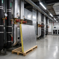 Panneau de laine de verre semi-rigide avec revêtement en aluminium pour isolation thermique et acoustique des conduits de climatisation