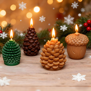 DM1289 <span class=keywords><strong>Moule</strong></span> en Silicone 3D Pomme de Pin pour Bougies de Noël, Fabrication Artisanale de Bougies en Plâtre, Savon et Résine pour Bricolages de Fêtes - Product Image 5