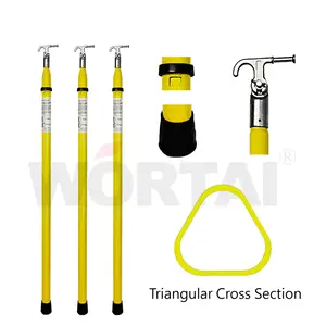 Wortai Triangle Telescopic Hot Stick Telescopic for Cutout Fuse Surge Arrester