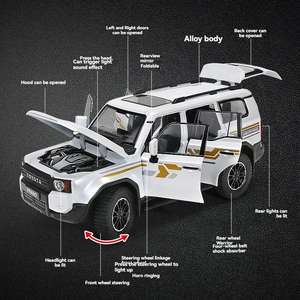 Modèle de voiture en alliage moulé sous pression XLG 1:24 Prado LC250 avec son et lumière, portes ouvrables, modèle en <span class=keywords><strong>métal</strong></span> décoratif - Product Image 3