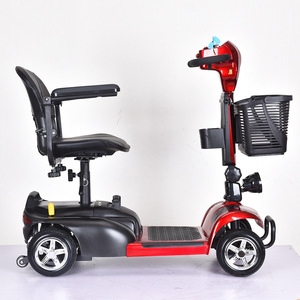 Scooter électrique 24V 250W rouge en alliage d'aluminium à quatre roues, aide à la mobilité pour personnes âgées pour usage extérieur - Product Image 1