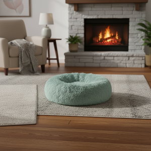 Camas para Mascotas de Lujo, Suaves y Cálidas, con Relleno de Algodón, Impermeables, Antideslizantes, con Forma de Donut, Modernas, Calefactables, para Perros y Gatos - Product Image 1