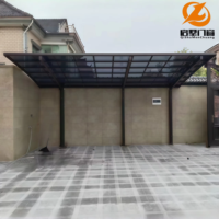 Abri de terrasse moderne en alliage d'aluminium avec toit en verre et pare-soleil en verre trempé transparent pour carport extérieur et jardin