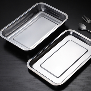 Bandeja cuadrada de acero inoxidable 304 para horno, bandeja para hornear, accesorios para Buffet, placa de parrilla - Product Image 3