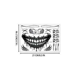 Nuovo Halloween <span class=keywords><strong>divertente</strong></span> teschio del <span class=keywords><strong>tatuaggio</strong></span> adesivi horror make up, spaventosi tatuaggi per il viso - Product Image 2