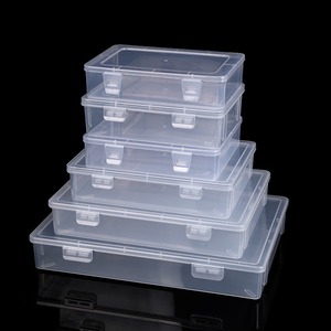 Plastic Storage Box Rectangle Double Buckle Parts Organizer Desktop Storage Container Hardware Tool Box Stationery Holder - Product Image 3