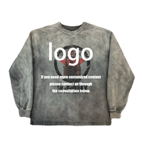 T-shirts surdimensionnés personnalisés pour hommes et femmes, imprimés, délavés, à manches longues, style hip-hop, 100% coton