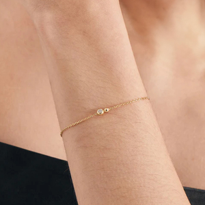 Pulseras CANNER Gold Simple S925 de Plata de Ley con Zirconia Redonda Solitaria - Product Image 5
