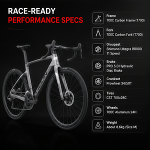 Vélo tout-terrain en carbone intégré, Vélo d'endurance en fibre de carbone en gros, Cadre léger en alliage <span class=keywords><strong>Shimano</strong></span> 22 vitesses pour Gravel OEM - Product Image 4