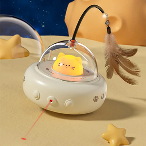 Jouet interactif intelligent pour chat, activé par le mouvement, laser automatique, matériau ABS avec plumes, jouet amusant pour chat - Product Image 5