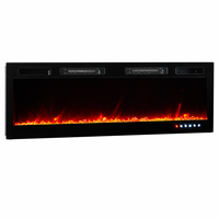 Cheminée électrique encastrable et murale 2-en-1 ultra-mince de 9,4 cm avec contrôle intelligent Wi-Fi, fabriquée en Thaïlande