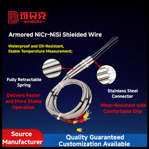 Tipo K termopar blindado NiCr-Nisi fio personalizável J/T/E/<span class=keywords><strong>S</strong></span>/N/B/R arbitrária ponta dobra temperatura instrumento blindado - Product Image 3